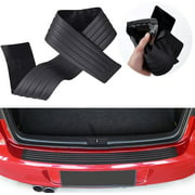Rear Bumper Protector Guard, Universal Black Rubber Scratch-Trunk Sill Plate Scuff Plate，Suitable for Car Pickup SUV