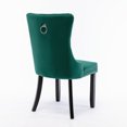 thumbnail image 7 of Modern Dining Chairs Set of 2, High-end Tufted Contemporary Velvet Upholstered Dining Chair with Black Wood Legs and Nailhead Trim for Dining Room Kitchen Vanity Patio, Green, 7 of 7