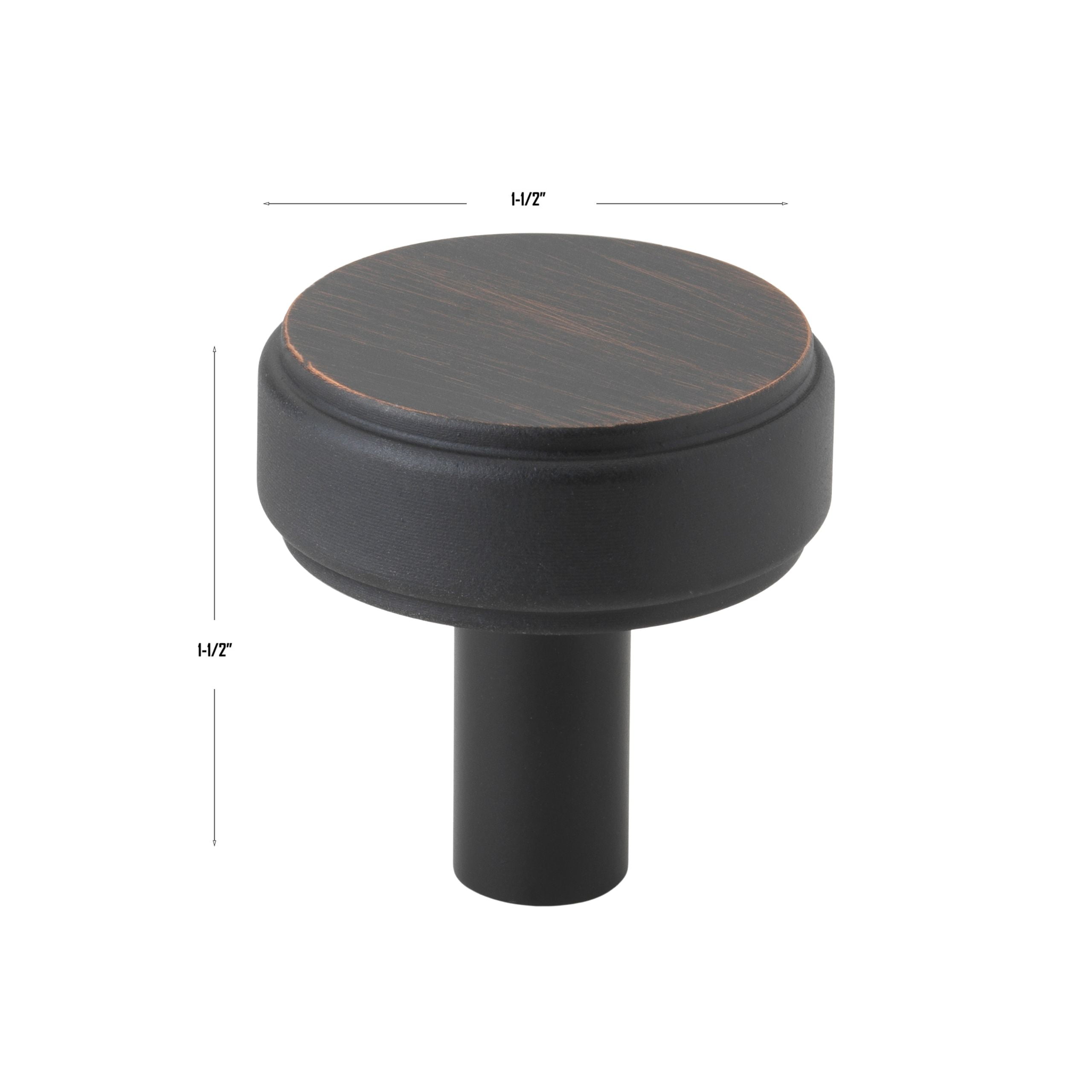 GlideRite 1-1/2 in. Solid Round Cabinet Knob, Oil Rubbed Bronze