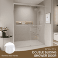 thumbnail image 3 of PAPROOS 50-60” W x 72” H Semi-Frameless Double Sliding Shower Door, Bypass Bathtub Shower, 1/4” (6mm) ANSI Tempered Glass with Anti-Leak Seal, Adjustable Tub Shower Doors for Walk-in Shower, Chrome, 3 of 11