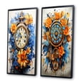 thumbnail image 3 of Designart "Sunset Hues Tangerine Blooms and Azure Plumage" Dream catcher Framed Wall Art Set Of 2 - Traditional Blue Framed Wall Art Set Of 2, 3 of 6