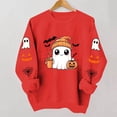 thumbnail image 6 of XSMGTUI Halloween Women's Sweatshirt Fall Ghost Fall Pumpkin Long Sleeve Casual Witch Bat Oversized Pullover Soft Comfortable Shirts Cute Vintage Graphic Top, 6 of 8