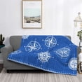 thumbnail image 2 of Zufioo Compass Print Horizontal Flannel Blanket, Anti-wrinkle, Anti-shrinkage, Anti-allergic Plush Blanket, Household Items Suitable for Bedroom-40"x30", 2 of 6