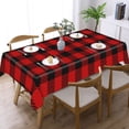thumbnail image 3 of Red And White Gingham Plaid Rectangular Tablecloth 60"x120" with Lace Edge, Washable Durable Table Cover for Dining, Indoor Outdoor Home Restaurant Decor, 3 of 5