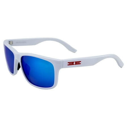 Epoch Eyewear Delta Yampa Sunglasses for Men or Women White Frame w/Polarized Blue Mirror Lens