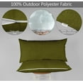 thumbnail image 4 of Vargottam Indoor/Outdoor Polyester Fabric Lumbar Pillow With Insert, All-Weather Waterproof Decorative Throw Pillow for Patio Furniture-Set of 2 - Olive Green, 4 of 7