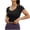 Black, variant on Women V-Neck Workout Crop Tops Short Sleeve Base Layer Sports T-Shirt for Yoga Running and Gym Green S