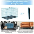 thumbnail image 7 of CL.HPAHKL Small Dog Crate, Folding Metal Dog Kennel Double Door Dog Cage with Plastic Tray, Puppy Crate for Small Dog Indoor Outdoor Travel (Blue, 24 inch), 7 of 7