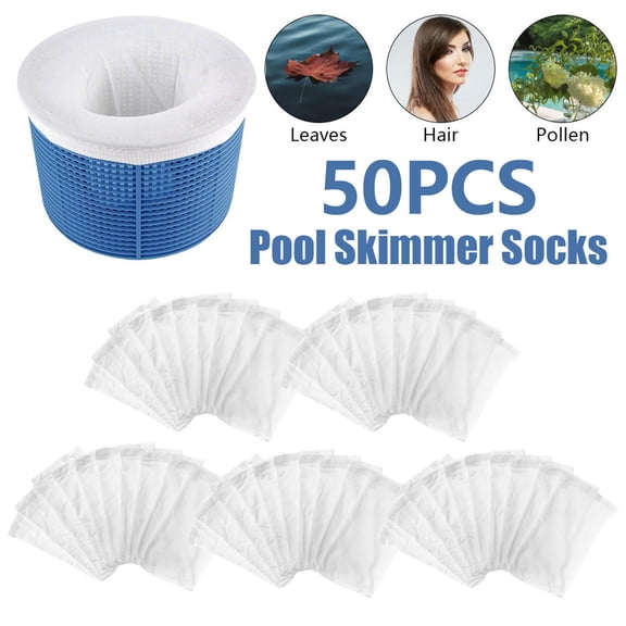 50Pc Premium Fine Mesh Bag, Universal Swimming Pool Cleaner Filter Bag for Pool Leaf Vacuum, Eater, Catcher, Gulper, Bagger, Master, Universal Fit, Strong & Durable