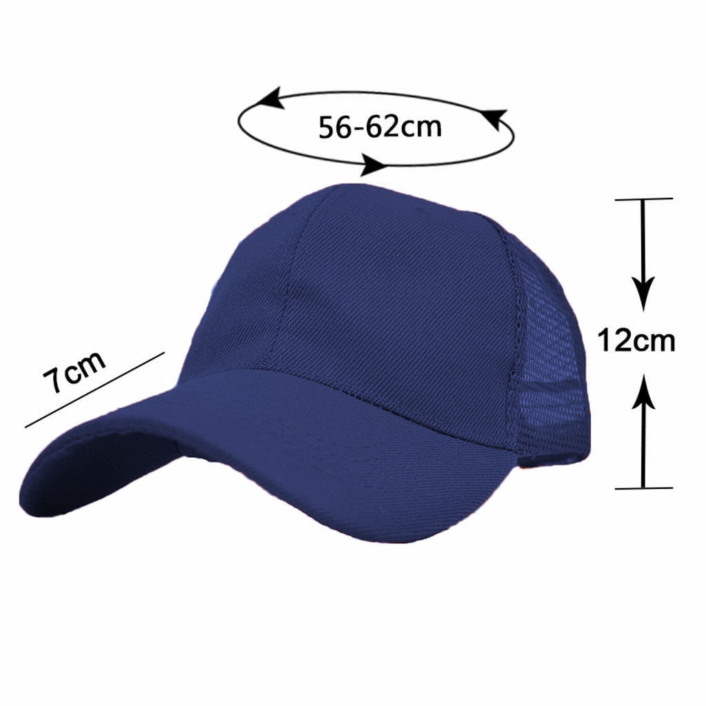 Unisex Plain Solid Baseball Cap Sun Visor Mesh Back Adjustable