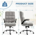 thumbnail image 3 of Executive Office Chair, Velvet Ergonomic Comfy Desk Chair, High Back Computer Chair with Adjustable Tilt Angle and Flip-up Arms (Grey, Without Footrest), 3 of 7