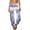 WHT/BLU, variant on INGEAR Women’s Smocked Boho Harem Pants, Hippie Gypsy Print Yoga Trousers