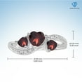 thumbnail image 5 of Garnet Ring – Stunning Sterling Silver Ring with 1 1/2 Carat T.G.W. Garnets & White Diamond Accents - Elegant Heart Ring Design - Hypoallergenic Sterling Silver Diamond Ring, 5 of 5