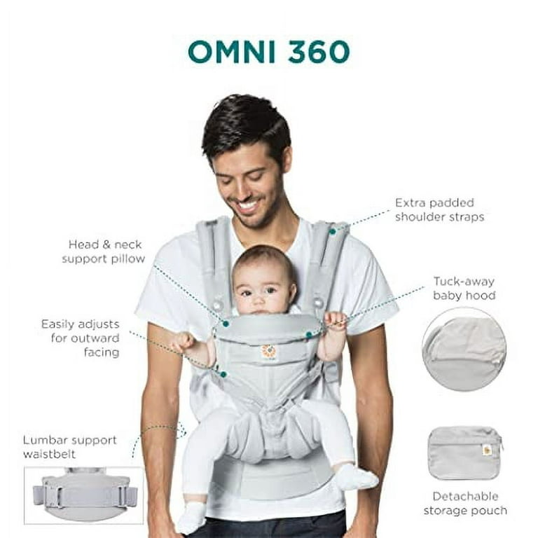 Ergobaby Omni 360 All-Position Baby Carrier for Newborn to Toddler with  Lumbar Support & Cool Air Mesh (7-45 Lb), Oxford Blue 