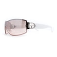 thumbnail image 4 of Womens Elegant Rimless Shield Wrap Luxury Designer Sunglasses Silver White - Pink Clear, 4 of 4