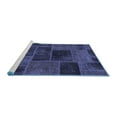 thumbnail image 2 of Ahgly Company Machine Washable Indoor Round Patchwork Blue Transitional Area Rugs, 7' Round, 2 of 4