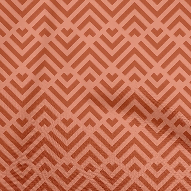 oneOone Rayon Orange Fabric Geometric Sewing Material Print Fabric By The Yard 56 Inch Wide