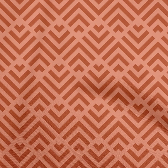 oneOone Cotton Poplin Orange Fabric Geometric Sewing Fabric By The Yard Printed Diy Clothing Sewing Supplies 42 Inch Wide