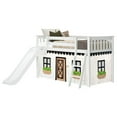 thumbnail image 3 of Low Loft With Easy Slide & Black & White Farmhouse Curtain, White, 3 of 10