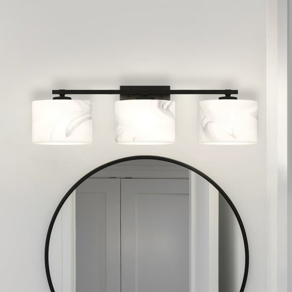 Luxury Contemporary Bath Light, Medium Size: 6.25''H x 24''W, with Craftsman Style Elements, Matte Black Finish, UQL5551 from the Nowra Collection by Urban Ambiance