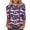 Navy, variant on Women's American Flag Print T-shirt 3/4 Sleeve Patriotic Shirts for July 4th Casual Vacation Beach Daily Wear Tops