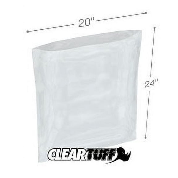 ClearTuff - 20" x 24" 2 Mil Flat Poly Bags - 500/Case