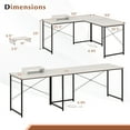 thumbnail image 4 of Giantex 95 Inch Reversible Corner Desk, L-Shaped Computer Desk w/Monitor Stand & 3 Cable Holes, 2-Person Long Study Writing Desk for ome Office, White, 4 of 9