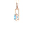 thumbnail image 2 of ANGARA Natural V-Bale Round Aquamarine Solitaire Pendant in 14K Rose Gold for Women (Size-5mm) | March Birthstone, Birthday, Anniversary, Jewelry Gift for Women | Natural Aquamarine Necklace, 2 of 10