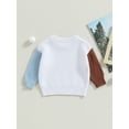 thumbnail image 4 of Wassery Infant Baby Sweaters for Boys Girls Long Sleeve Crew Neck Contrast Color Loose Knitted Pullovers Tops 3 6 9 12 18 24 Months Newborn Fall Winter Warm Knitwear, 4 of 7