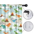 thumbnail image 4 of Blackout Kids Curtains,LightBlue Cartoon Dinosaurs Volcanoes Palms Patter Childrens Insulated Curtains Set Of 2,Bedroom Essentials,Toddler Room Decor 42"x54", 4 of 5
