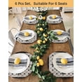 thumbnail image 4 of 13 Inch Round Placemats Set of 6, Retro Flowers Non Slip Heat Insulation PP Table Mats, Boho Ethnic Retro Abstract Florals Grid Washable Place Mats for Kitchen Dining Party Table Decor, 4 of 7