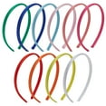 Bulk Satin Headbands, Wide Plastic Hair Accessories for Women, Teens