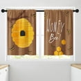thumbnail image 4 of Summer Honey Bee Gold Kitchen Curtains, Orange Yellow Sweet Short Window Curtains Set of 2, Window Treatment Tier Curtains for Kitchen Over Sink Bathroom Dining Room Decor (26x36 Inch), 4 of 6