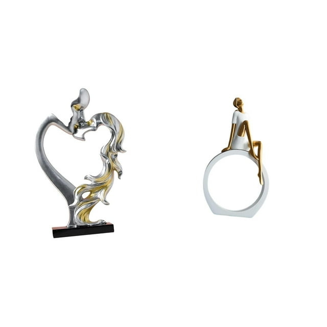 Figura de pareja besándose, estatua coleccionable, adorno para dormitorio, boda, estantería, armario, decoración del hogar, niña, mujer, centro de mes
