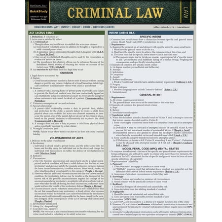 Criminal Law : a QuickStudy Laminated Reference Guide (Edition 3) (Other)
