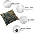 thumbnail image 4 of SHANXI Skull Torch Pattern Blue Orange Velvet Comfortable Ornaments Soft Patio Room Playroom Square Cushion Covers 24x24in, 4 of 5