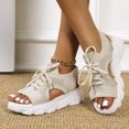 thumbnail image 2 of Sandalias De Moda De Verano Para Mujer, Sandalias Delanteras Con Cordones Y Punta Abierta, Zapatos Tejidos De Malla Con Suela Gruesa, 2 of 4