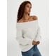 thumbnail image 3 of Jersey LILLUSORY para mujer con hombros descubiertos, de gran tamaño, blanco, 3 of 6