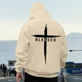 thumbnail image 5 of MEZZALL Men's Hooded Sweatshirt Long Sleeve Casual Pullover Letter Print Everyday Wear Outdoor Activities Comfortable Fall Winter Hoodie Holiday Tops, 5 of 6