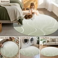thumbnail image 6 of Round Rugs 7 Ft, Sage Green Geometric Non Slip Area Rugs for Kitchen Bedroom Entryway, Modern White Stripe Distortion Art Washable Carpet Runner Rug Floor Mats for Bedroom Home Decor, 6 of 9