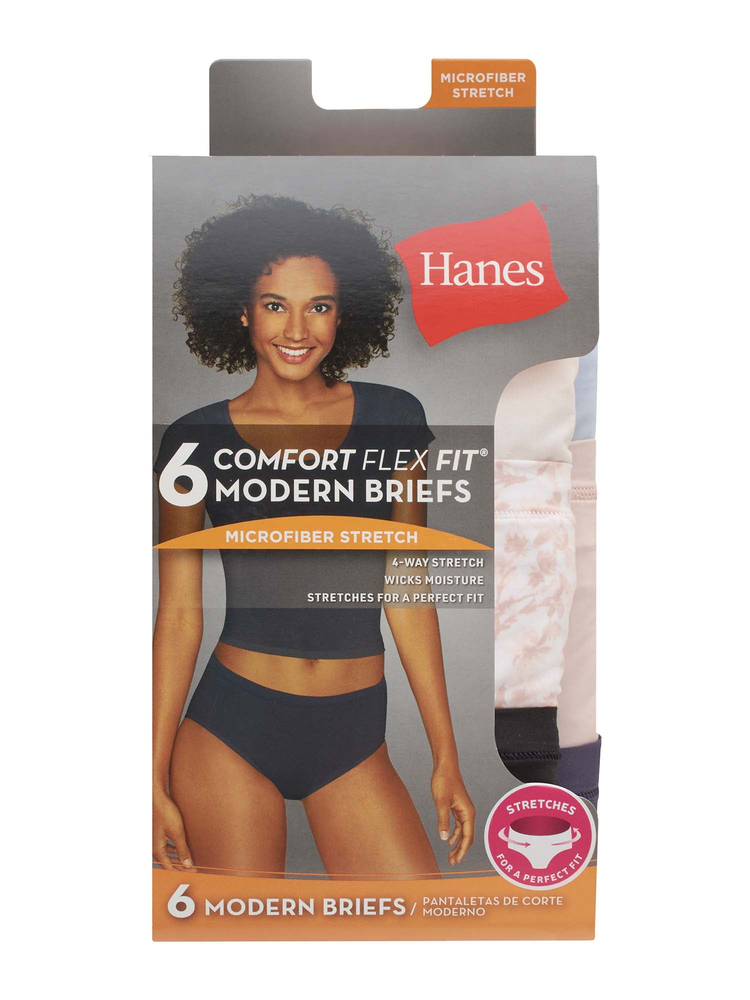 Hanes Womens Cool Comfort Microfiber Sporty Bikinis 6-Pack