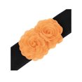 thumbnail image 2 of Cinturón Elástico Ancho para Mujeres INSPIRE CHIC, Corsé Estirable de Doble Flor Grande, Elegante y Casual para Vestido 68x6cm/26.8x2.4 pulgadas (LxA) Naranja Claro, 2 of 6