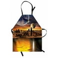 thumbnail image 1 of Fantasy Apron Alien Planet with Earth Moon and Mountain Fantasy Sci Fi Galactic Future Cosmos Art, Unisex Kitchen Bib Apron with Adjustable Neck for Cooking Baking Gardening, Multi, by Ambesonne, 1 of 3