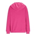 thumbnail image 4 of HAiming Womens Hoodies Casual Button V Neck Long Sleeve Pullover Solid Color Hooded Sweatshirt with Pocket, 4 of 8