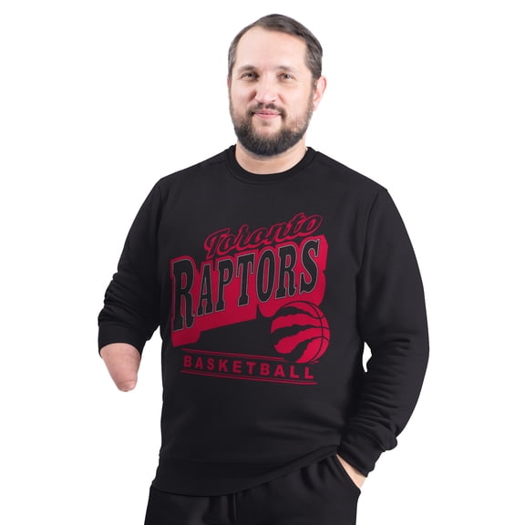 Men's G-III Sports by Carl Banks Black Toronto Raptors Adaptive Headliner Fleece Crewneck Sweatshirt