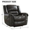 thumbnail image 2 of Bonzy Home Manual Recliner Faux Leather Single Reclining Chair Sofa for Living Room Bedroom, Black, 2 of 6