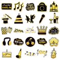 thumbnail image 2 of Pegatinas de cumpleaños en dorado y negro para libros de texto, pegatinas de dibujos animados para niños, fundas para teléfonos móviles, cuadernos, decoraciones para tarjetas, resistentes al agua, 2 of 5
