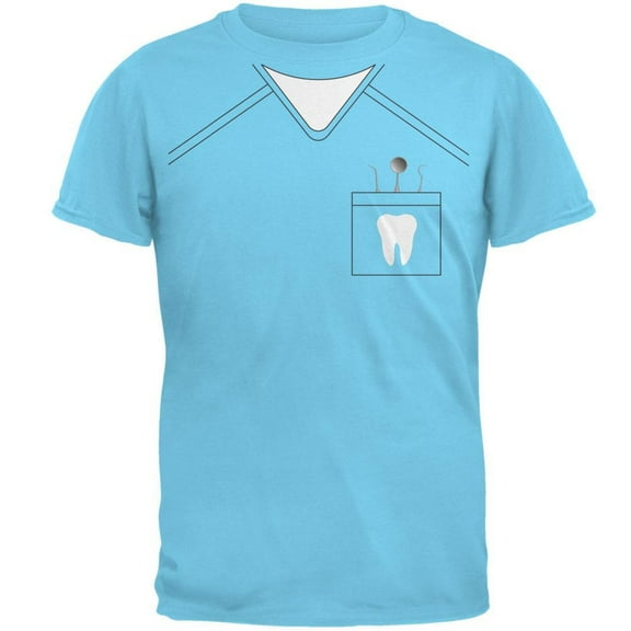Halloween Dentist Scrubs Costume Sky Adult T-Shirt - Large