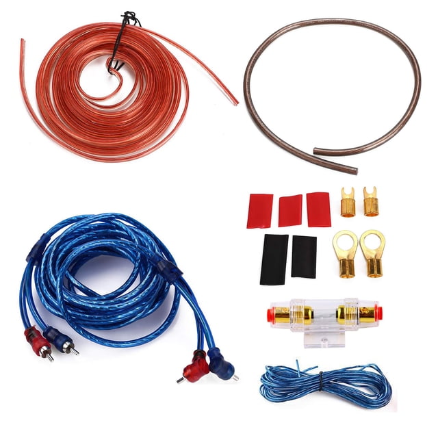 Kit de cableado para amplificador de coche, calibre 10, 1500 W, con cable de 5 m/16,4 pies