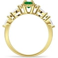 thumbnail image 6 of Art Deco Marquise Vintage Style Ring Green Emerald Cubic Zirconia Yellow Tone 925 Sterling Silver, Size 9, 6 of 7